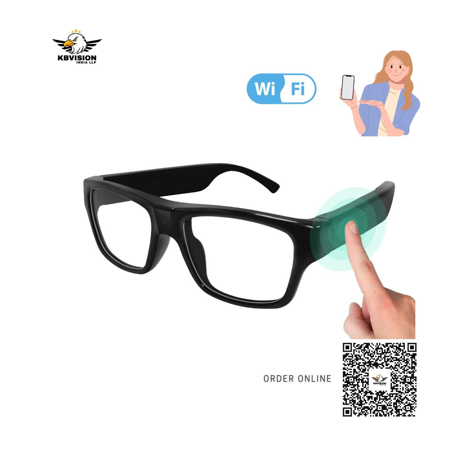 Spy WiFi Eye Glass Goggles Secret Audio Video Recorder Spy WiFi Eye Glass Goggles Secret Audio Video Recorder